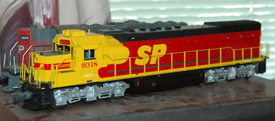 SPSF_9318_Unfinished, Wrong MTH SD60 truck sideframes replaced with CORRECT SD40-2 style sideframes.