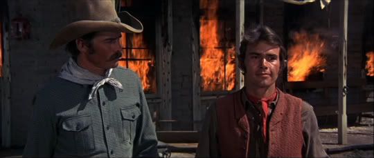 Nearing the end of friendship - Garrett (Glenn Corbett) & the Kid (Geoffrey Deuel)