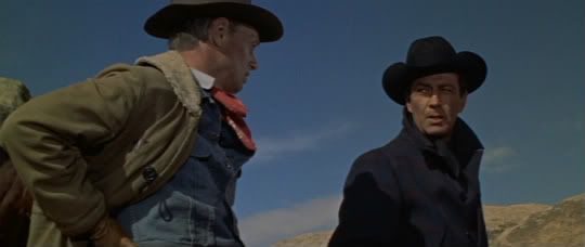 Raking up the past - Richard Widmark & Robert Taylor in The Law and Jake Wade.