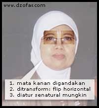 mengganti mata yang tertutup dengan mata sebelahnya