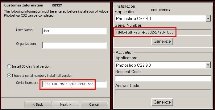 Serial number for adobe photoshop