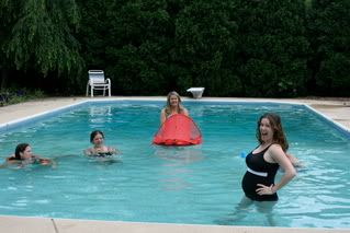 4 sisters in a pool