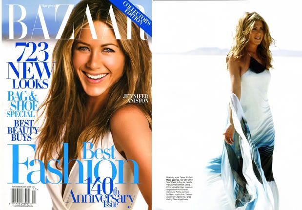 Aniston in Harper's Bazaar. ( The Pages. )