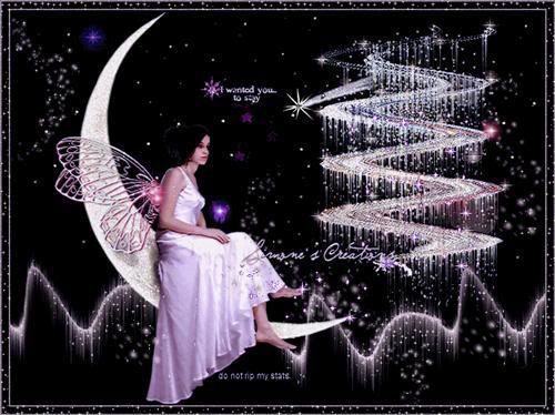 Fairy on moon-Simones Creations