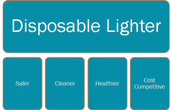 This is BLP's project goal, to help in the process of making a disposible lighter that is safer, cleaner, healthier, and cost competitive.