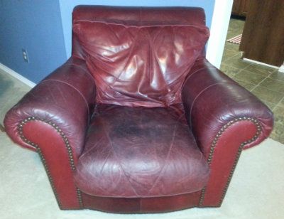 Leather Chair treated with olive oil