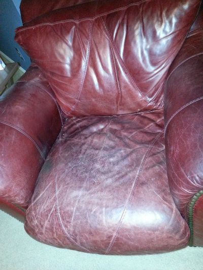 Leather chair in need of help