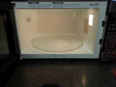 Nice clean microwave.  Didn't require any scrubbing.  W