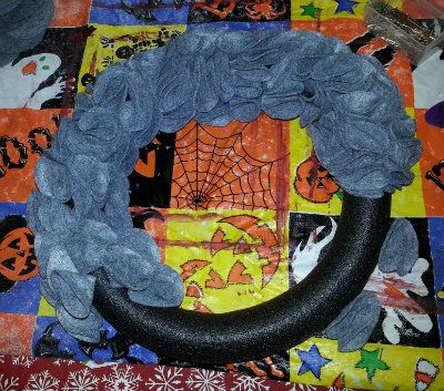 Restarted all grey felt wreath