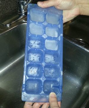 Vinegar Ice Cubes being used to clean garbage disposal