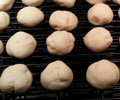 Mexican Wedding Cookies fresh out of the oven prior to being rolled in powdered sugar