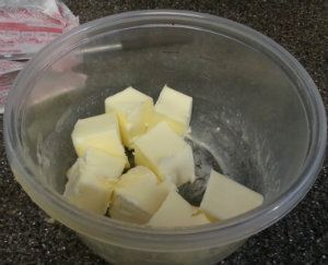 Butter to be briefly heated