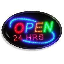 Open 24 Hours Sign Pictures, Images and Photos
