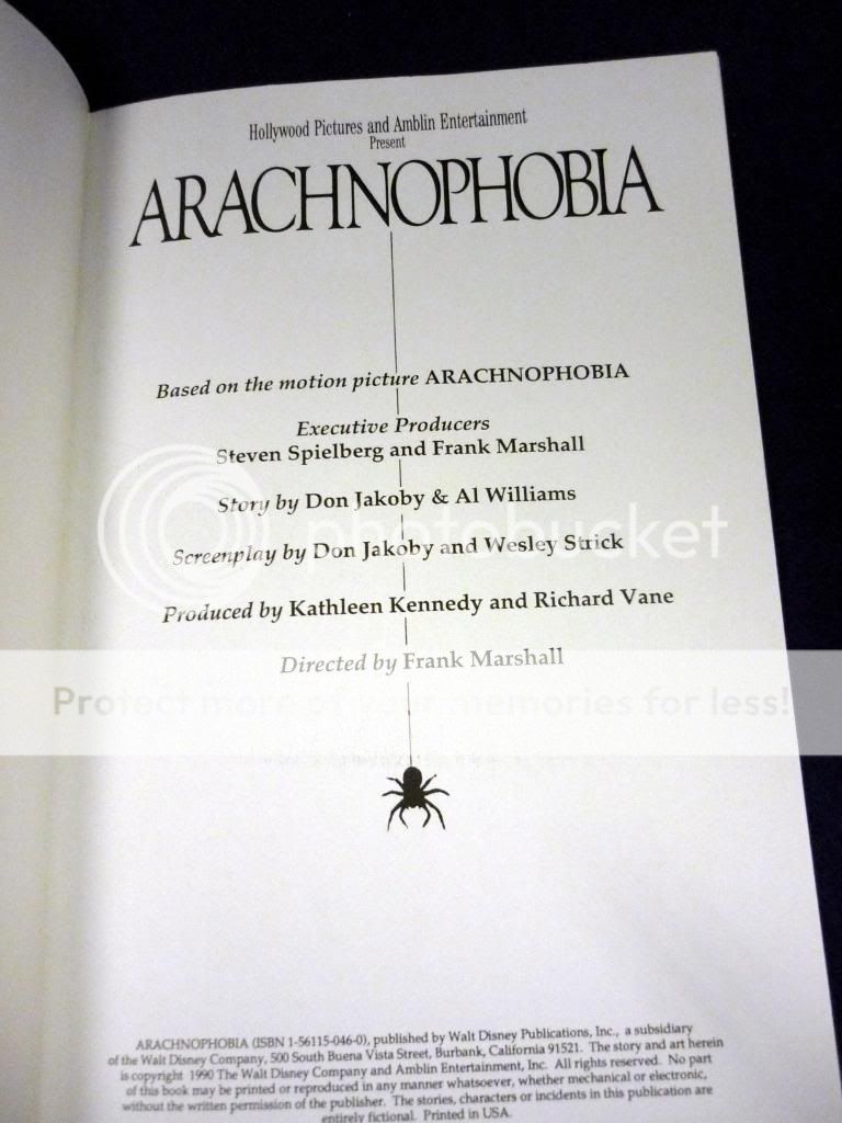 ARACHNOPHOBIA COMICS OFFICIAL MOVIE ADAPTATION BOOK  