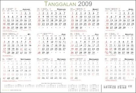 Free download Master Kalender 2009  cdr dan svg Sang 
