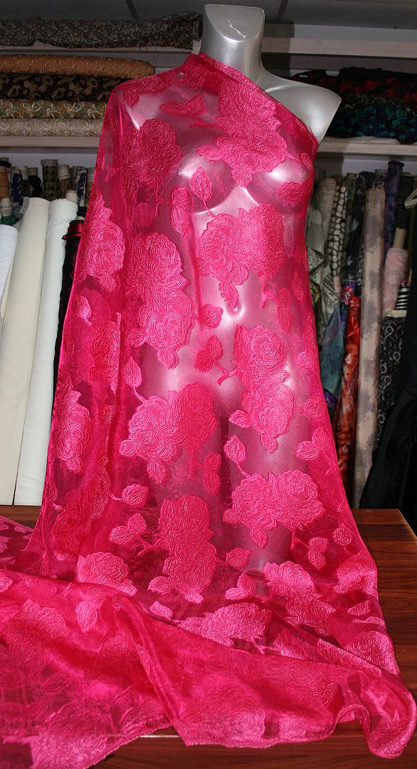 pink devore organza