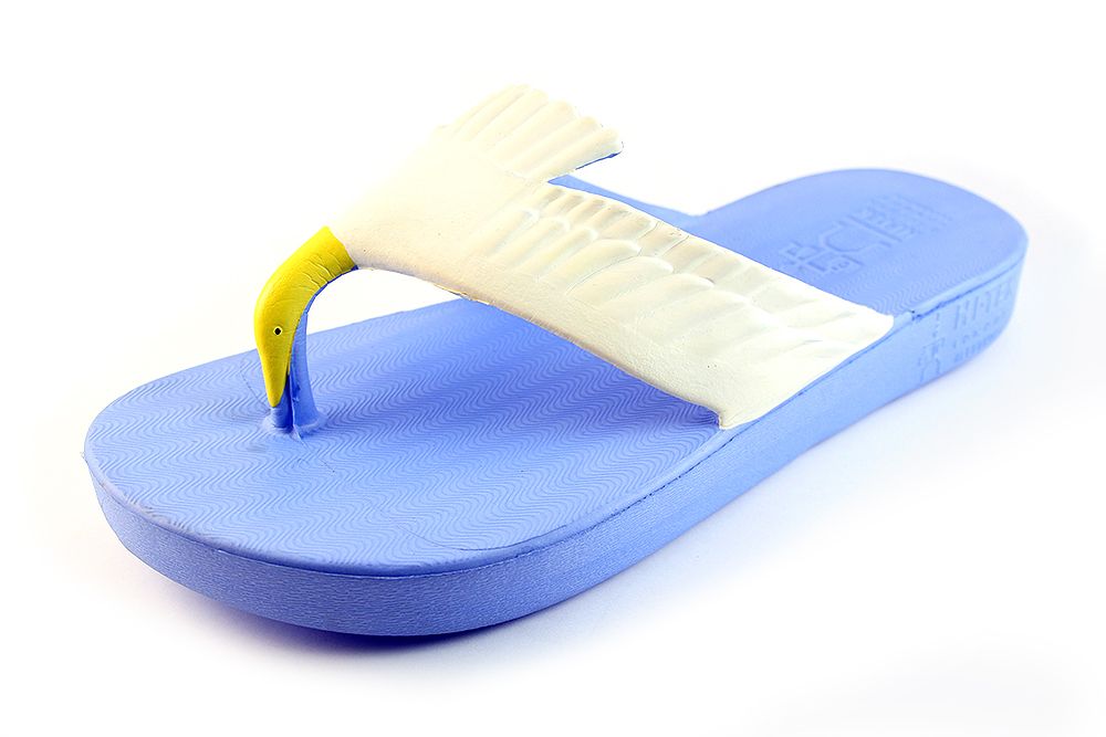 unisex beach sandal thong flip flops in blue color swan design unusual ...