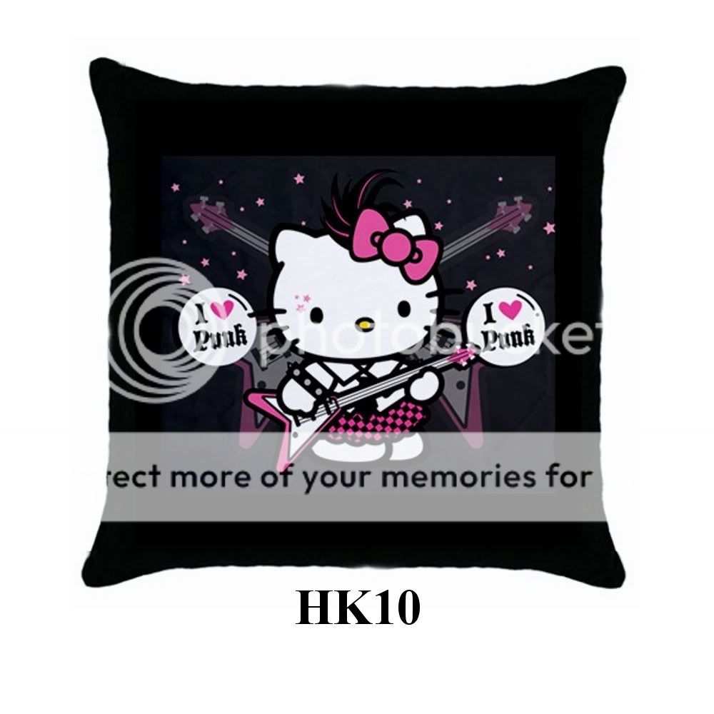 Cute Hello Kitty 18 X 18 Black Pillow Sham Case New  