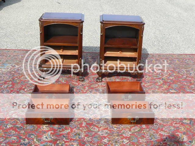 Antique 1940s Flame Mahogany Chippendale Bedroom Set